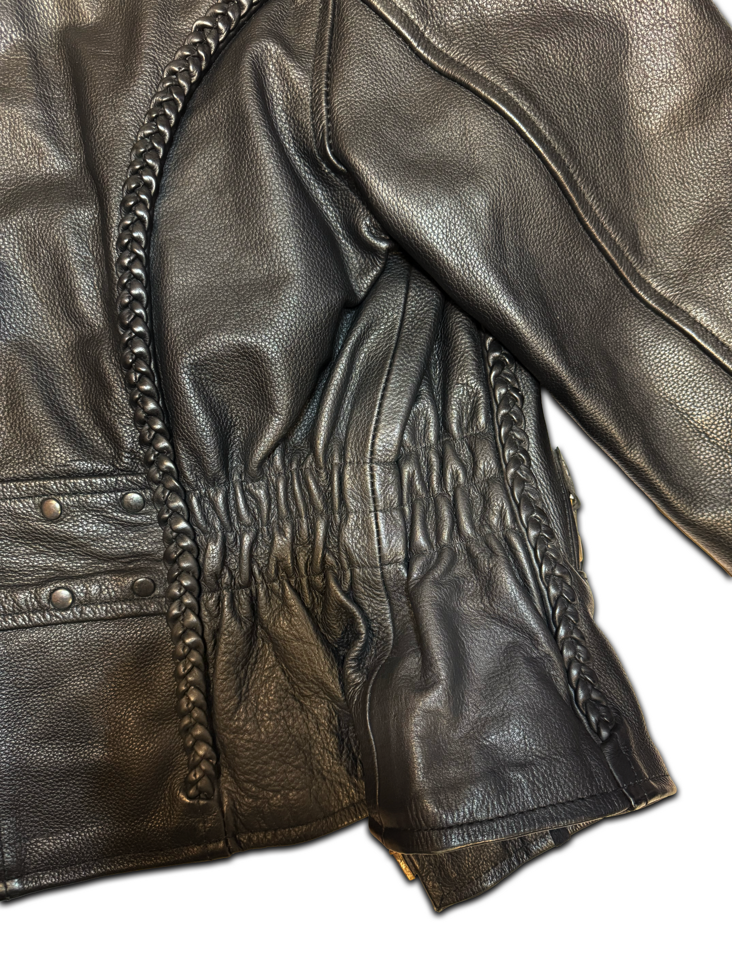 Vintage Braided Moto Style Biker Jacket