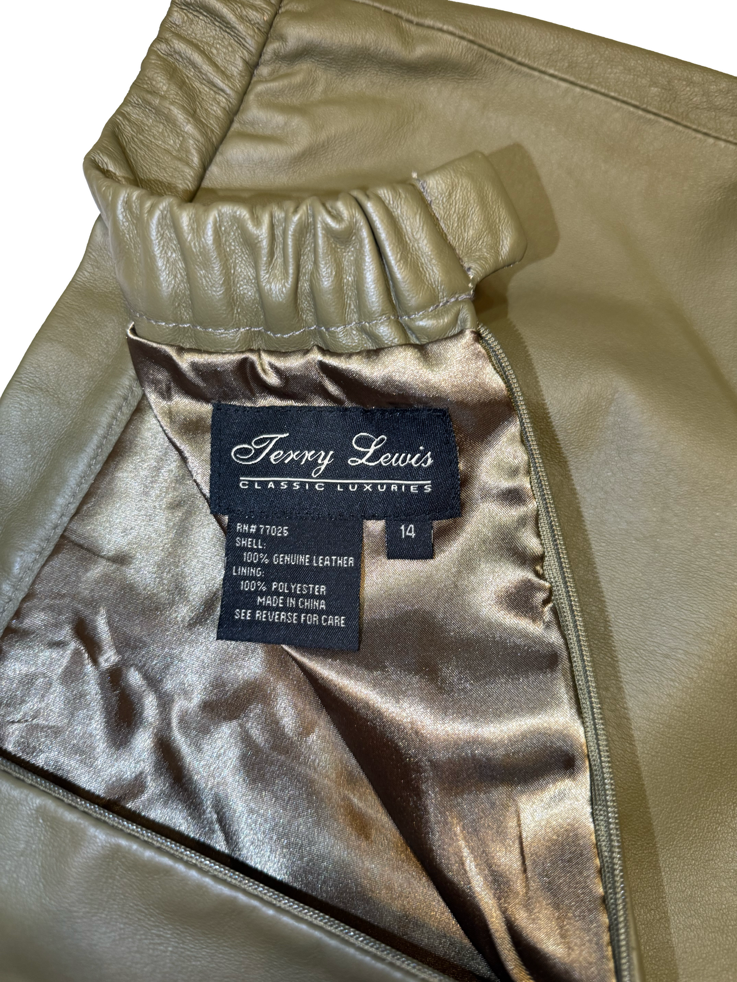 Genuine Vintage Leather Skirt by Terry Lewis